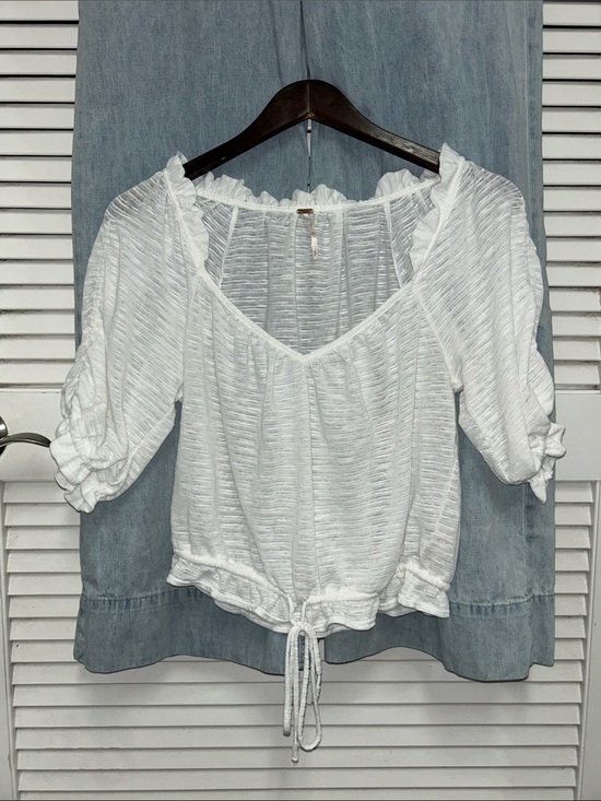 Free People Tops - Free People Dorothy White Ruffle Prairie Top
